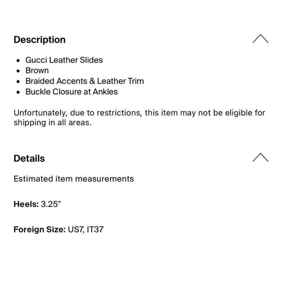 Gucci Authentic Brown Beige Leather Braided Medium Heel Sandals Slides 7 C - Picture 6 of 8